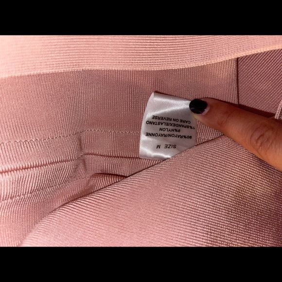 HOT MIAMI STYLES Blush Off Shoulder Bandage Dress - Picture 9 of 9